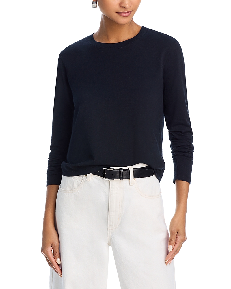 Frame Long Sleeve Baby Round Neck Top In Black In Black