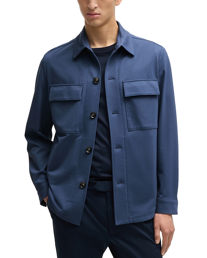 Hugo Boss Carper Relaxed Fit Overshirt In Navy