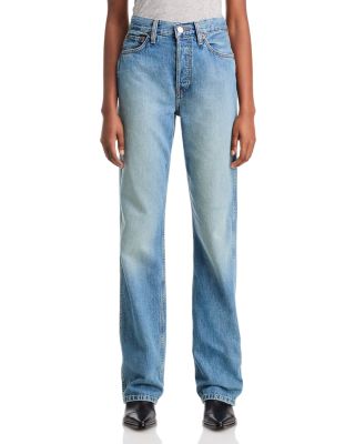 90s High Rise Loose Fit Jeans in Mid Fade