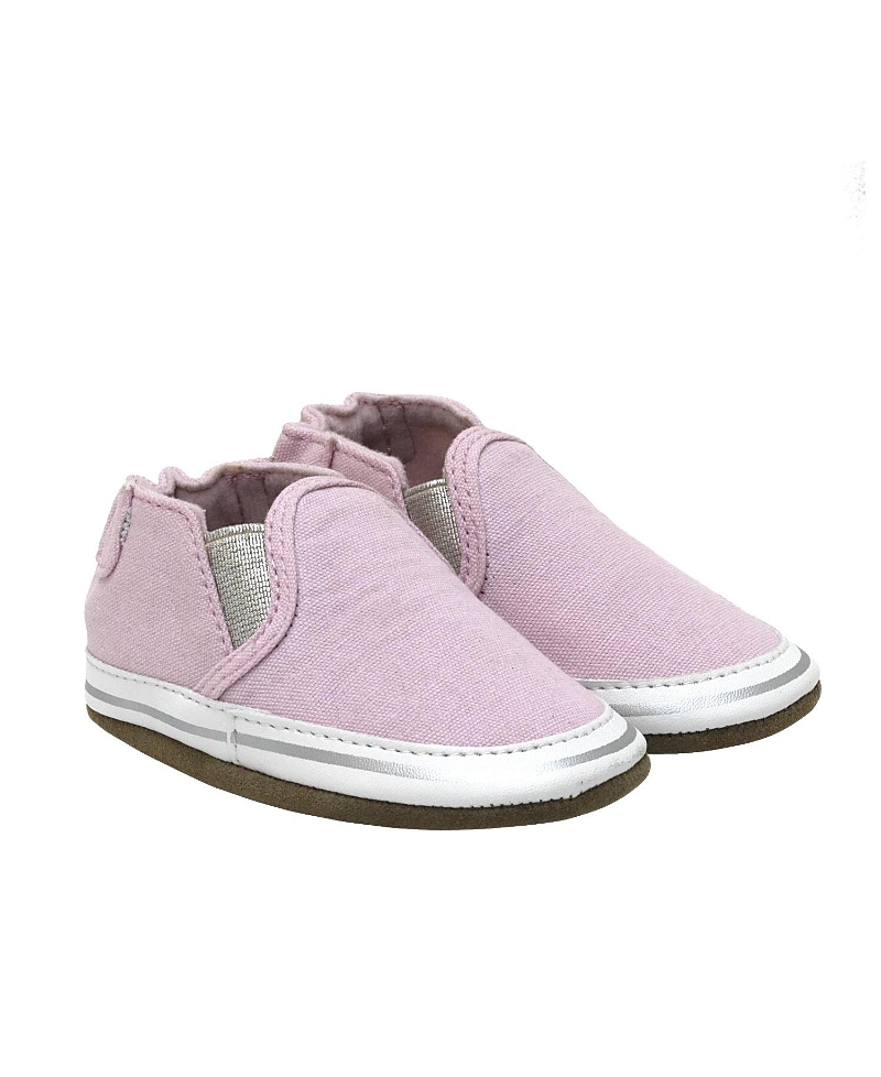Robeez Girls' Leah Basic Soft Soles Shoe - Baby In Light/pastel Pink