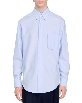 Sandro - Cotton Oxford Flannel Button Down Shirt