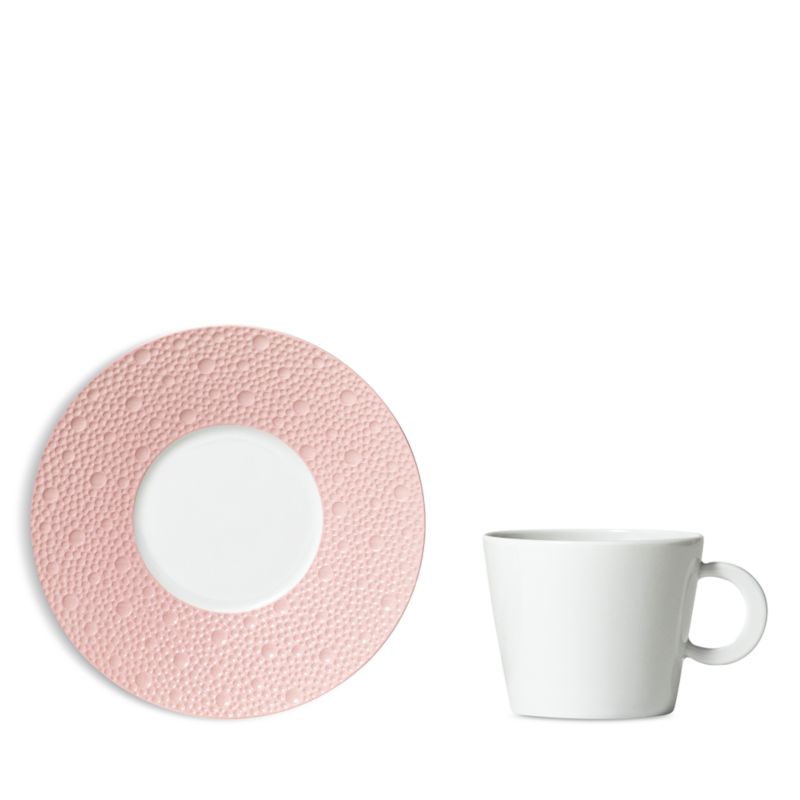 Bernardaud Ecume Rose Tea Cup and Saucer, Service for 4