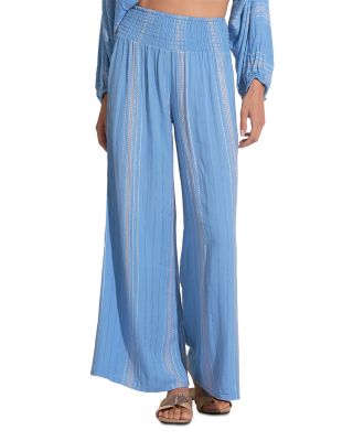 Elan - Smocked Waist Swim Cover-Up Pants