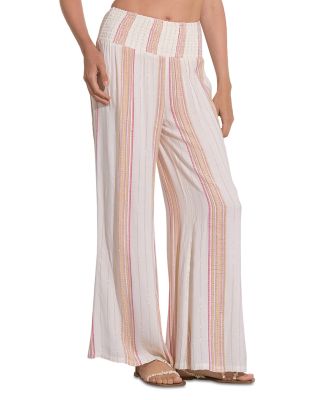 Elan Smocked Waist Swim Cover-Up Pants