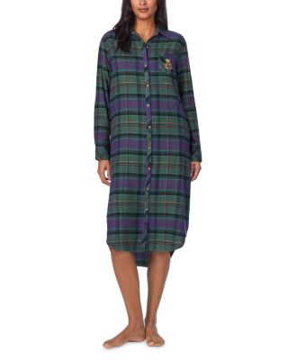 Ralph Lauren - Long Sleeve Brushed Twill  Sleepshirt