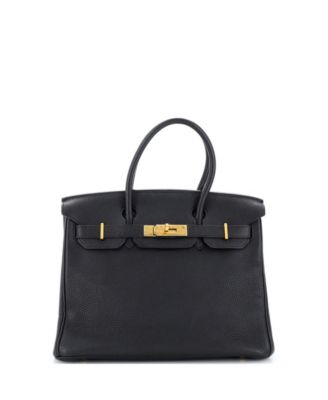 Pre-Owned Hermes Birkin 30 Handbag Black Togo with Gold Hardware