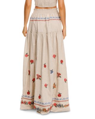 Jenna Smocked Waist Skirt in Blush