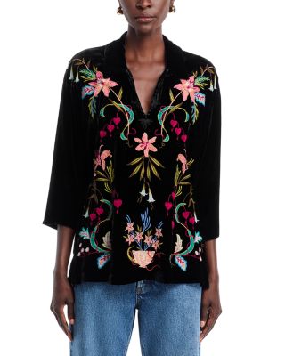 【初売り】 Johnny Was Bloomingdale's | Shirt Popover Velvet トップス