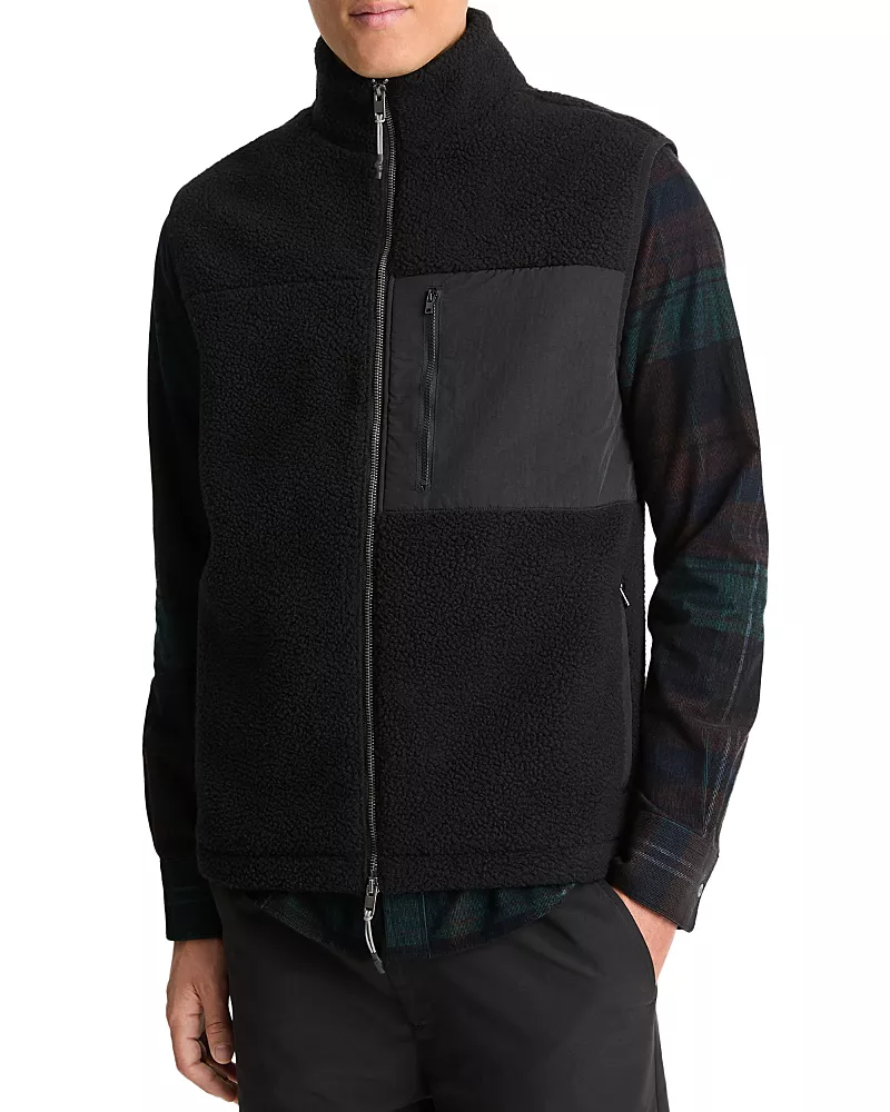 Vince Teddy Fleece Full Zip Vest