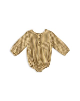 Pehr - Unisex Gingham Long Sleeve One-Piece Bodysuit - Baby