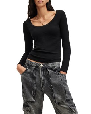 ALLSAINTS - Rina Long Sleeved Scoop Neck Tee