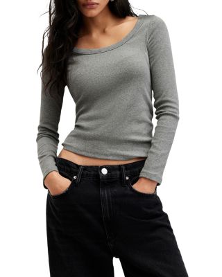 Allsaints Rina Long Sleeved Scoop Neck Tee