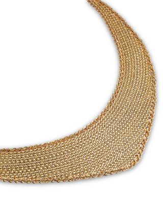 14K Yellow Gold Mesh Rope Necklace, 17"