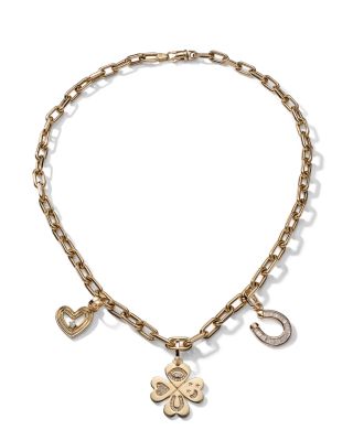 14K Yellow Gold Groovy Diamond Heart Pendant