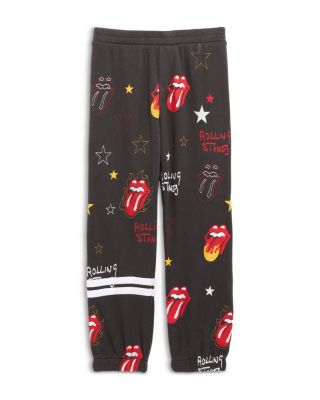 CHASER - Boys' Rolling Stones Print Fleece Lounge Pants - Little Kid, Big Kid