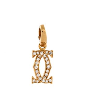 Pre-Owned Cartier - Double C Charm Pendant 18K Gold and Diamonds