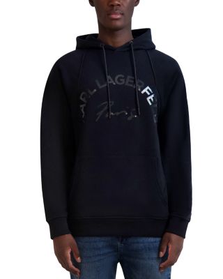 KARL LAGERFELD PARIS WHITE LABEL - Cotton Tonal Logo Slim Fit Hoodie