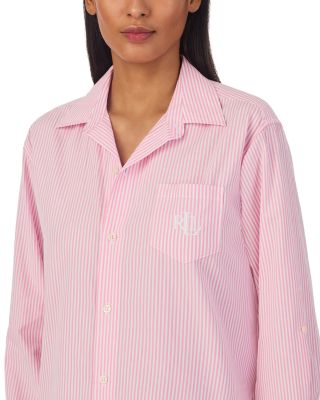 Striped Button Front Sleepshirt