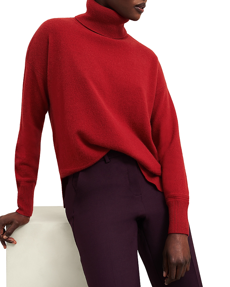 Hobbs London Delora Cashmere Turtleneck Sweater In Pomegranat