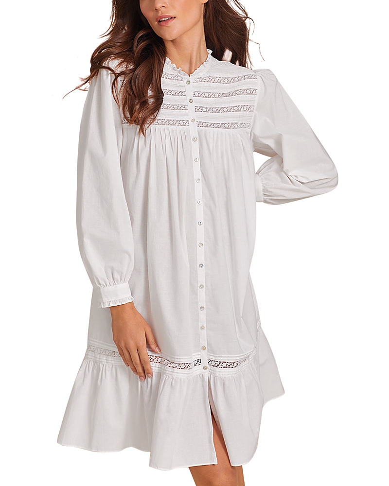 Eileen West Short Long Sleeve Ballet Nightgown Robe In White