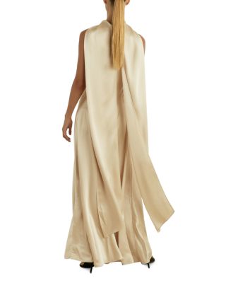 REISS Fae Satin Cape Maxi Dress | Bloomingdale's