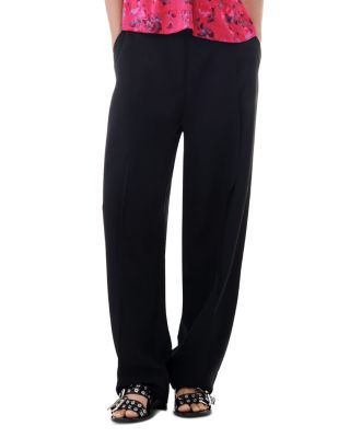 GANNI - Black Drapey Melange Pleat Trousers