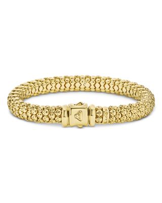 18K Yellow Gold Caviar Skull Bracelet