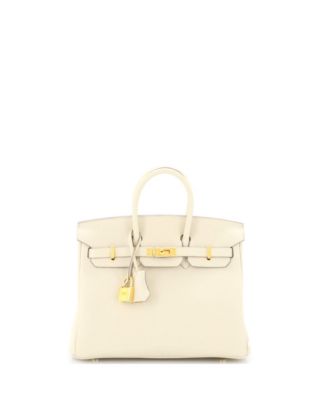 Pre-Owned Hermes Birkin 25 Handbag Light Togo with Gold Hardware