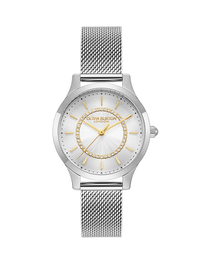 Olivia Burton Women's Wonder Lust Silver-tone Stainless Steel Mesh Bracelet Watch 30mm