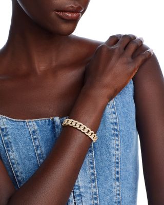 Diamond Pav&eacute; Link Bracelet in 14K Yellow Gold, 4.0 tcw