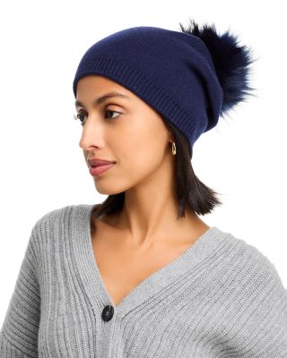 Kyi Kyi - Faux Fur Pom Pom Knit Beanie