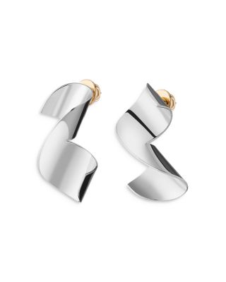 Demarson Livy Sculptural Drop Earrings in Rhodium Plated