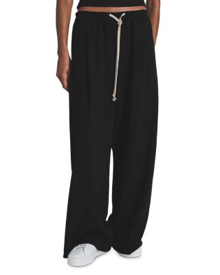 Reiss x Les 100 Ciels Unisex Alex Side Stripe Knitted Wide Leg Pull On Trousers