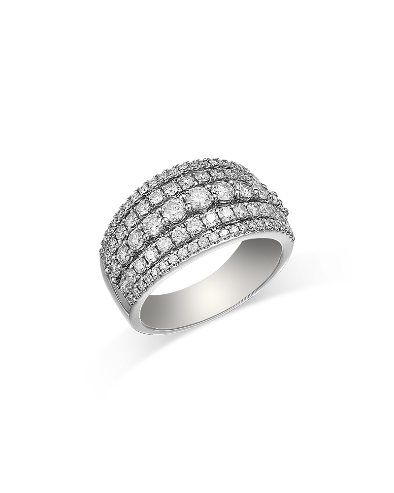 Bloomingdale's Fine Collection Diamond Multi-row Band In 14k White Gold, 1.50 Ct. T. W. In White