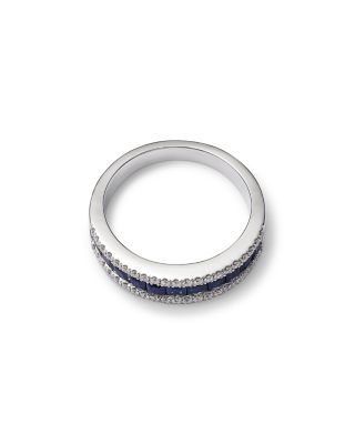 Sapphire & Diamond Anniversary Band in 14K White Gold