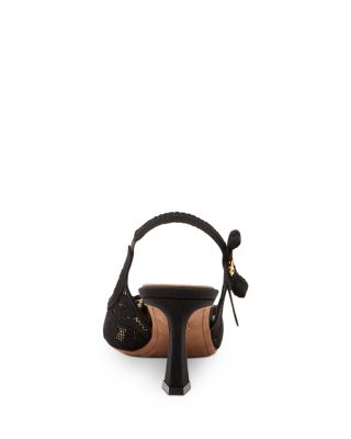 Women&#39;s Pointed Toe Lace Style High Heel Slingback Pumps