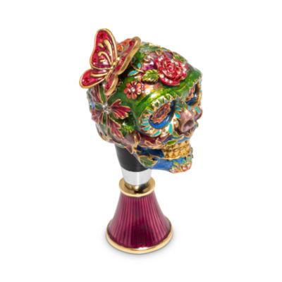 Calavera Skull Wine Stopper and Stand