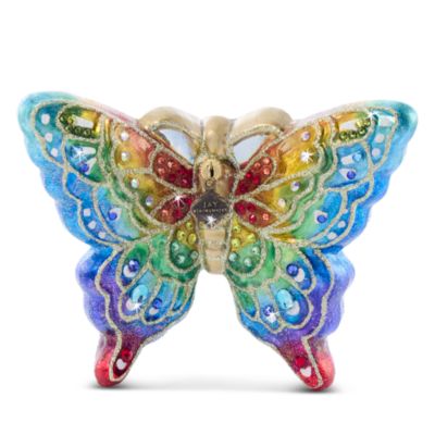 Rainbow Butterfly Glass Ornament