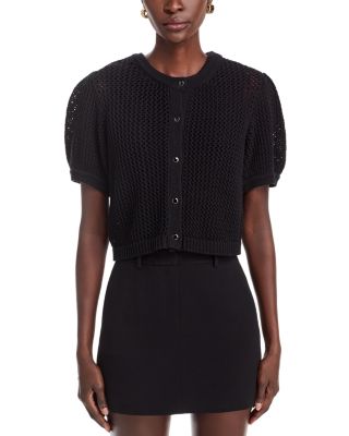 Samantha Crochet Cropped Cardigan Sweater