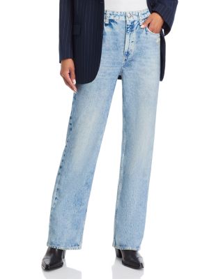 rag & bone - Miramar Shea High Rise Relaxed Cotton Terry Sweatpant Jeans in Riverly