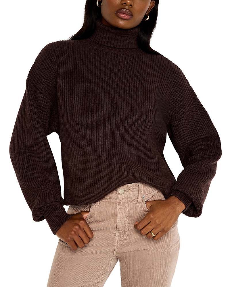 GOOD AMERICAN COZY RIB TURTLENECK SWEATER