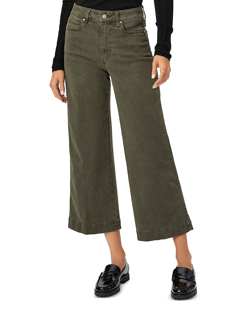 Paige Anessa High Rise Wide Leg Pants In Vintage Bayou Green In Vintage Bayou Green