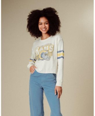  Women's NFL Los Angeles Rams Kickoff Crop Crew Fleece Sweatshirt