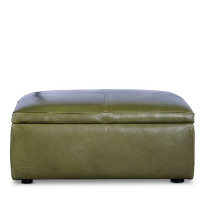 Alice Large Square Storage Ottoman, in Leather