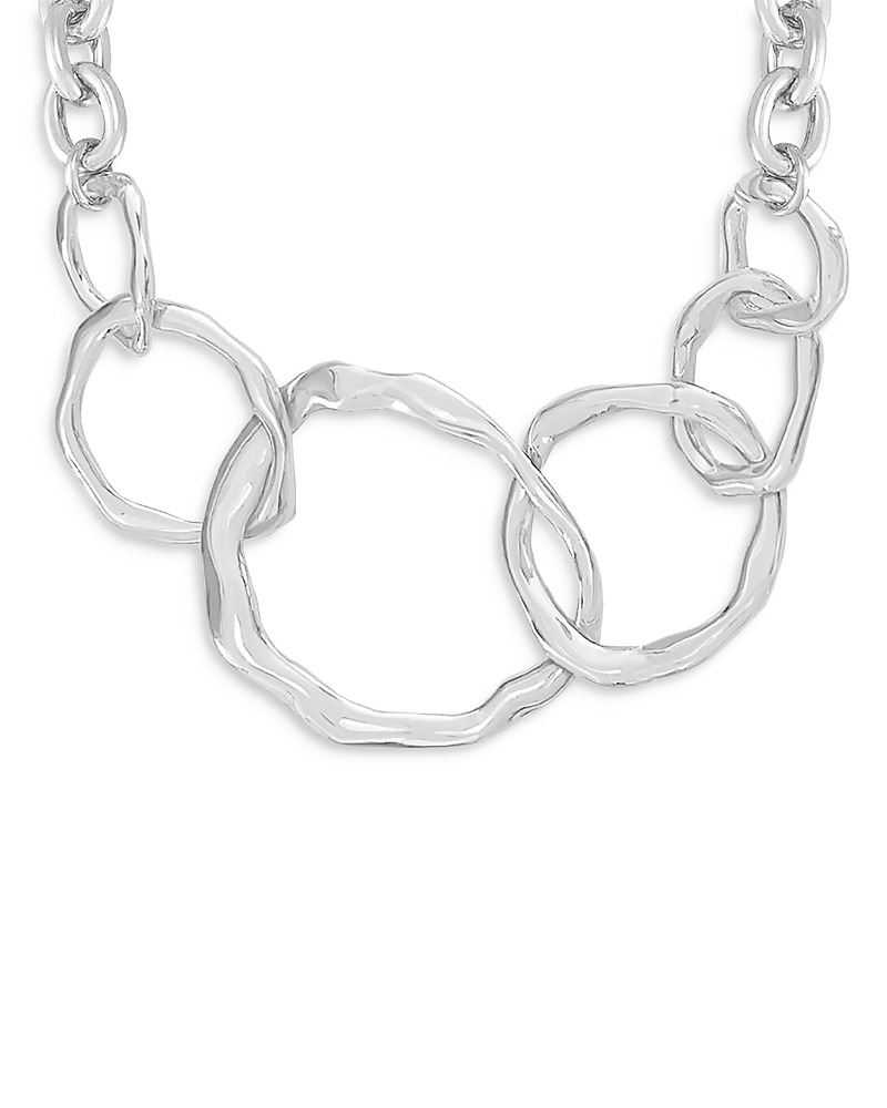Ettika Plated Interlocking Chain Necklace In Silver