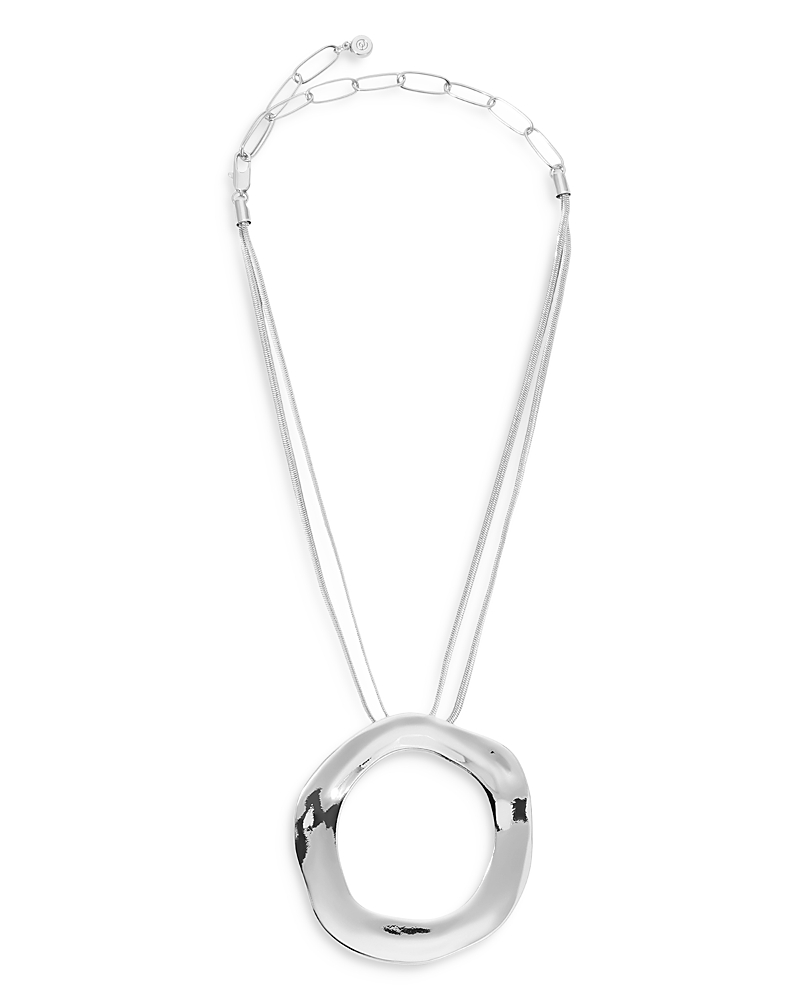 Ettika Open Circle Statement Necklace In Silver