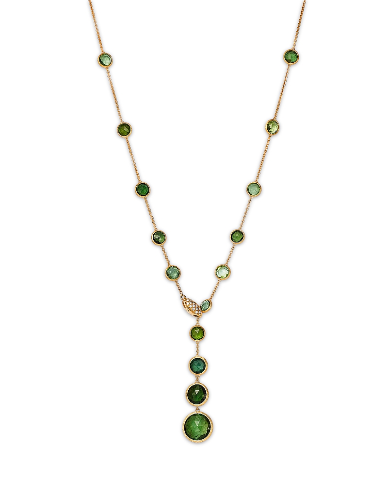 Marco Bicego 18k Yellow Gold Jaipur Green Tourmaline & Diamond Lariat Necklace, 17.75 - Exclusive In Green/gold