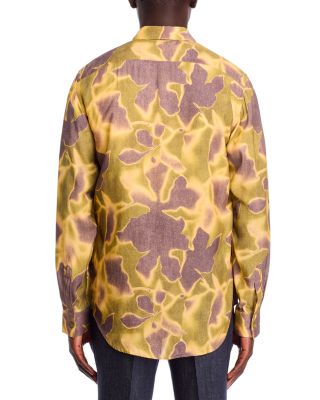 Long Sleeve Button Front Printed Shirt