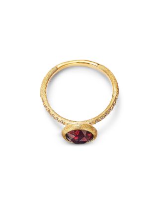 18K Yellow Gold Jaipur Color Pink Tourmaline & Diamond Bezel Ring - Exclusive