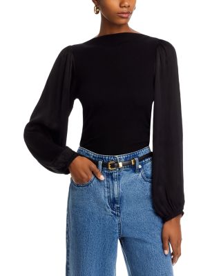 Bella Dahl Ruched Waist Flowy Sleeve Top